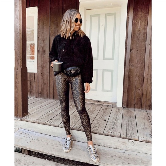 Spanx Metallic Leopard Leggings New Small